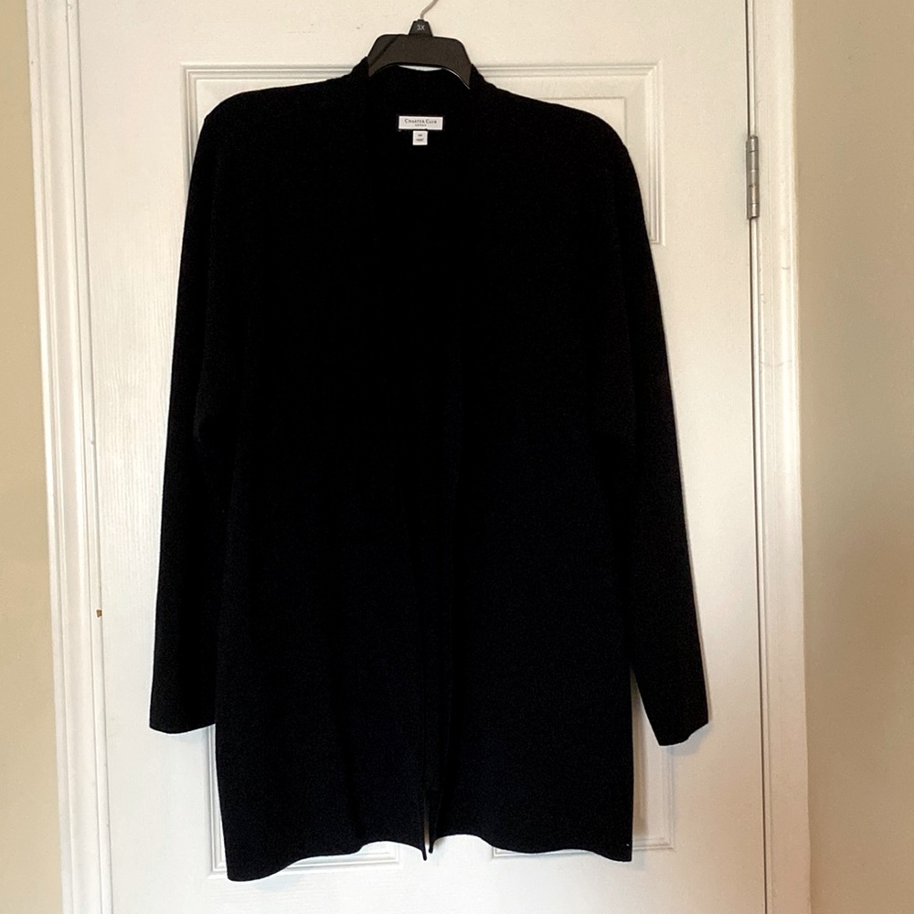 Black Open Front Cardigan Sweater
